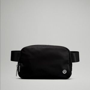 Black lululemon belt bag.
